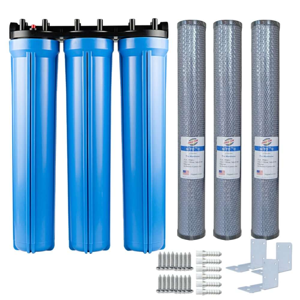 เครื่องกรองน้ำ 3 ขั้นตอน UNI PURE รุ่น UB-302 ขนาด 20 นิ้ว (พร้อมไส้กรอง CTO/CTO/CTO) 